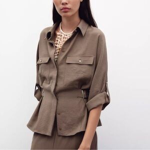 Zara Women's Utility Jacket in Brown